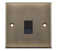 Selectric 7M-Pro Antique Brass 1 Gang RJ45 Socket with Black Insert