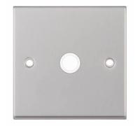 Selectric 7M-Pro Satin Chrome 20A Centre Entry Flex Outlet with White Insert