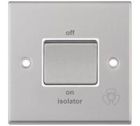 Selectric 7MPRO-108 7M-PRO 10AX 3 Pole Fan Isolator Switch - Satin Chrome, White Insert