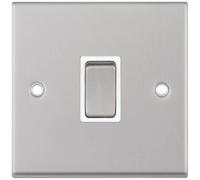 Selectric 7MPRO-115 7M-PRO 1 Gang 20A DP Switch - Satin Chrome, White Insert