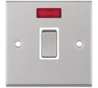 Selectric 7MPRO-116 7M-PRO 1 Gang 20A DP Switch with Neon - Satin Chrome, White Insert