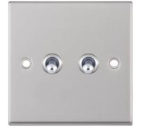 Selectric 7MPRO-175 7M-PRO 2 Gang 2 Way 10A Toggle Switch - Satin Chrome