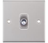 Selectric 7MPRO-178 7M-PRO 1 Gang 10A Intermediate Toggle Switch - Satin Chrome, White Insert