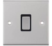 Selectric 7MPRO-215 7M-PRO 1 Gang 20A DP Switch - Satin Chrome, Black Insert