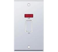 Selectric 7MPRO-318 7M-PRO 2 Gang 45A DP Switch with Neon - Polished Chrome, White Insert