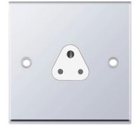 Selectric 7MPRO-325 7M-PRO 1 Gang 2A Unswitched Round Pin Socket Outlet with Shutters - Polished Chrome, White Insert