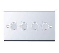 Selectric 7MPRO-367 7M-PRO 4 Gang 2 Way 5-100W LED Dimmer Switch - Polished Chrome