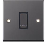 Selectric 7MPRO-406 7M-PRO 1 Gang 1 Way 10AX Push Switch "PRESS" - Black Nickel, Black Insert