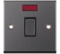 Selectric 7MPRO-416 7M-PRO 1 Gang 20A DP Switch with Neon - Black Nickel, Black Insert