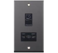 Selectric 7MPRO-432 7M-PRO 115V/230V Dual Voltage Shaver Socket - Black Nickel, Black Insert