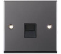 Selectric 7MPRO-439 7M-PRO 1 Gang Secondary Telephone Socket - Black Nickel, Black Insert