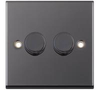 Selectric 7MPRO-465 7M-PRO 2 Gang 2 Way 5-100W LED Dimmer Switch - Black Nickel