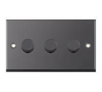 Selectric 7MPRO-466 7M-PRO 3 Gang 2 Way 5-100W LED Dimmer Switch - Black Nickel