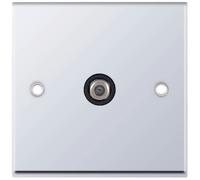 Selectric 7MPRO-535 7M-PRO 1 Gang F-Type Satellite Socket - Polished Chrome, Black Insert