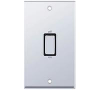 Selectric 7MPRO-548 7M-PRO 2 Gang 45A DP Switch - Polished Chrome, Black Insert