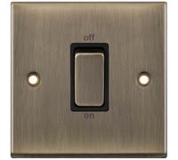 Selectric 7MPRO-647 7M-PRO 1 Gang 45A DP Switch - Antique Brass, Black Insert