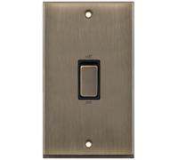 Selectric 7MPRO-648 7M-PRO 2 Gang 45A DP Switch - Antique Brass, Black Insert