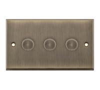 Selectric 7MPRO-666 7M-PRO 3 Gang 2 Way 5-100W LED Dimmer Switch - Antique Brass