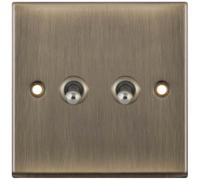 Selectric 7MPRO-675 7M-PRO 2 Gang 2 Way 10A Toggle Switch - Antique Brass