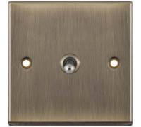 Selectric 7MPRO-678 7M-PRO 1 Gang 10A Intermediate Toggle Switch - Antique Brass, Black Insert