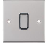 Selectric 7MPRO-701 7M-PRO 1 Gang 2 Way 10AX Plate Switch - Satin Chrome, Grey Insert