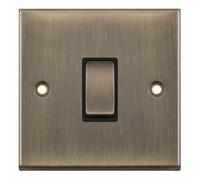 Selectric Antique Brass with Black Insert 10 Amp Intermediate Switch - 1 Gang - X-Rated 7M-PRO Premium Grade Steel