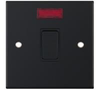 Selectric DSL11-16 5M 1 Gang 20A DP Switch with Neon - Matt Black, Black Insert