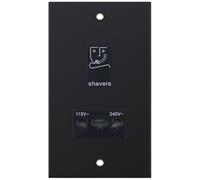 Selectric DSL11-32 5M 115V/230V Dual Voltage Shaver Socket - Matt Black, Black Insert