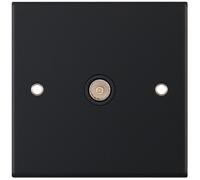 Selectric DSL11-33 5M 1 Gang Coaxial TV Socket - Matt Black, Black Insert