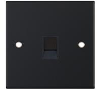 Selectric DSL11-40 5M 1 Gang RJ45 Data Socket - Matt Black, Black Insert