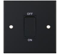 Selectric DSL11-47 5M 1 Gang 45A DP Switch - Matt Black, Black Insert