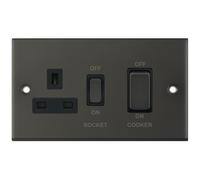 Selectric DSL12-49 5M 45A Cooker Unit with 13A Switched Socket - Dark Bronze, Black Insert