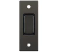 Selectric DSL12-79 5M 1 Gang 2 Way 10AX Architrave Plate Switch - Dark Bronze, Black Insert