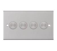 Selectric DSL167 5M 4 Gang 2 Way 5-100W LED Dimmer Switch - Satin Chrome