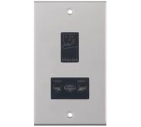 Selectric DSL232 5M 115V/230V Dual Voltage Shaver Socket - Satin Chrome, Black Insert