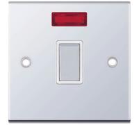 Selectric DSL316 5M 1 Gang 20A DP Switch with Neon - Polished Chrome, White Insert