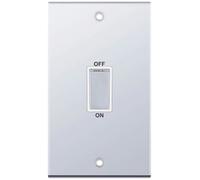 Selectric DSL348 5M 2 Gang 45A DP Switch - Polished Chrome, White Insert