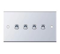 Selectric DSL377 5M 4 Gang 2 Way 10A Toggle Switch - Polished Chrome