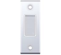 Selectric DSL379 5M 1 Gang 2 Way 10AX Architrave Plate Switch - Polished Chrome, White Insert
