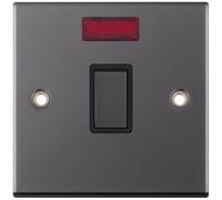 Selectric DSL416 5M 1 Gang 20A DP Switch with Neon - Black Nickel, Black Insert