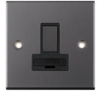 Selectric DSL428 5M 13A DP Switched Fused Connection Unit - Black Nickel, Black Insert