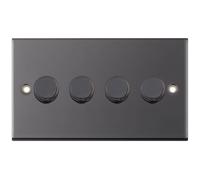 Selectric DSL467 5M 4 Gang 2 Way 5-100W LED Dimmer Switch - Black Nickel