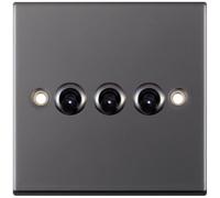Selectric DSL476 5M 3 Gang 2 Way 10A Toggle Switch - Black Nickel