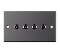 Selectric DSL477 5M 4 Gang 2 Way 10A Toggle Switch - Black Nickel