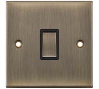Selectric DSL615 5M 1 Gang 20A DP Switch - Antique Brass, Black Insert