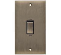 Selectric DSL648 5M 2 Gang 45A DP Switch - Antique Brass, Black Insert