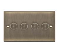 Selectric DSL667 5M 4 Gang 2 Way 5-100W LED Dimmer Switch - Antique Brass