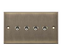 Selectric DSL677 5M 4 Gang 2 Way 10A Toggle Switch - Antique Brass