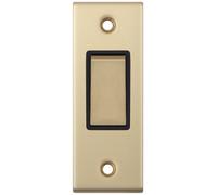 Selectric DSL879 5M 1 Gang 2 Way 10AX Architrave Plate Switch - Satin Brass, Black Insert