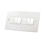 Selectric LG207 6 Gang White Light Switch (6 Gang, 2 Way, 8.5x14.5cm, 10 Amp)